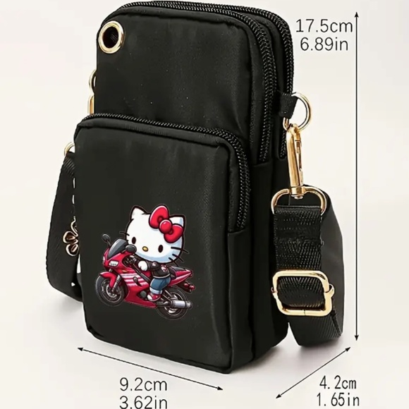 Sanrio for Hello Kitty Nylon Zipper Wallet & Small Crossbody Bag..Phone Holder - Picture 2 of 4